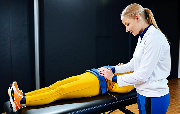 스포츠마사지사 교육 과정의 현실 - "A diverse group of fully clothed sports massage therapists collaborating in a modern wellness cente...